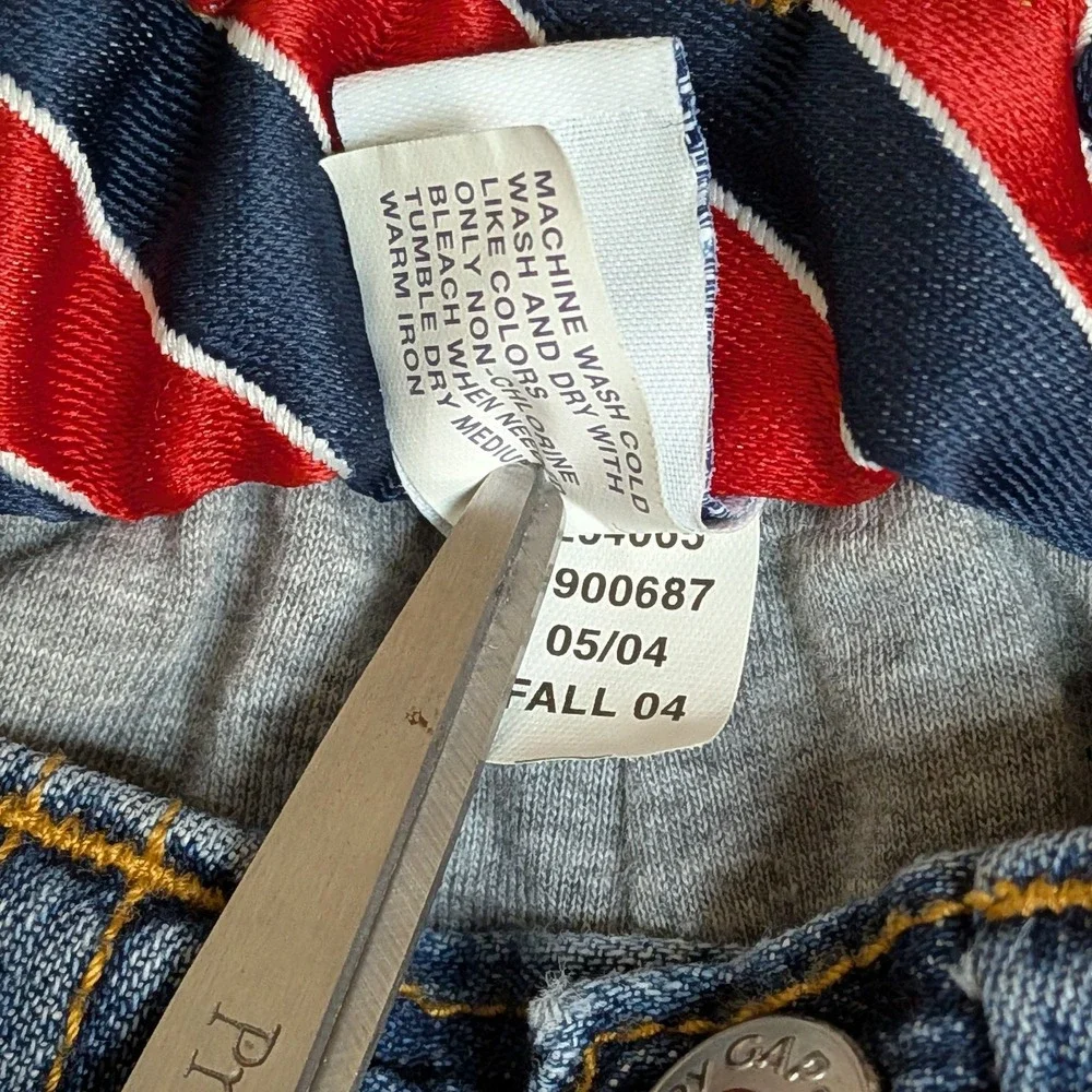 Vintage Baby Gap Patchwork Lined Blue Jeans Y2K 2004 Size 0-3 Months